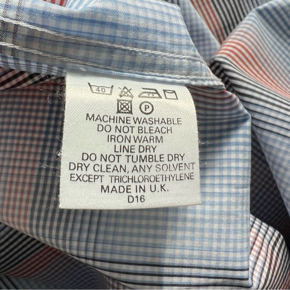 Burberry Blue and Red Plaid Dress Shirt With Double French Cuffs - Picture 6 of 8